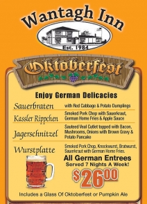 2024 Wantagh Inn Oktoberfest - THRU OCT. 30